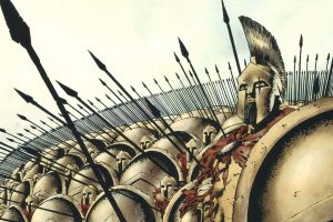 Leonidas and his army waiting for the enemy (300 Comics) HD