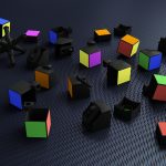3D Rubiks Cube Disassembled