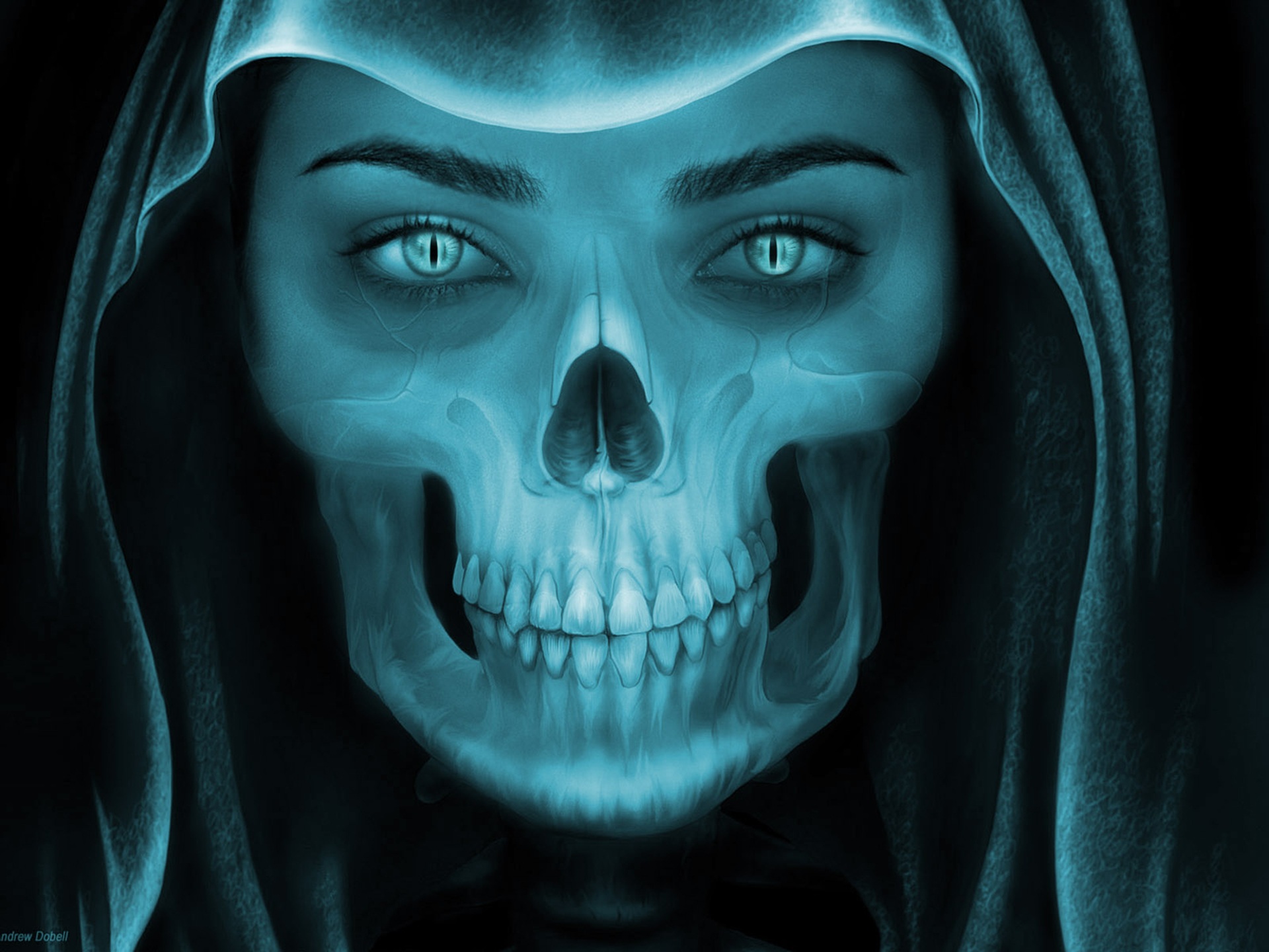 Female Grim Reaper face HD Wallpaper