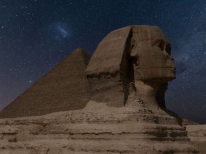 The Great Sphinx of Giza at night with Milky Way (Giza) HD