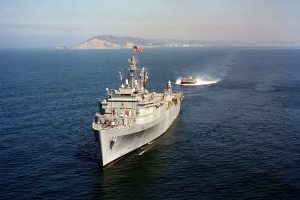 US Warship crossing the ocean HD