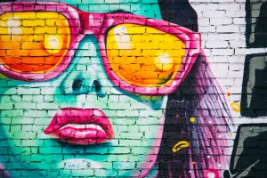 Woman with Sunglasses (Graffiti) 4K