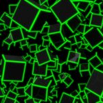 3D Green Neon Cubes