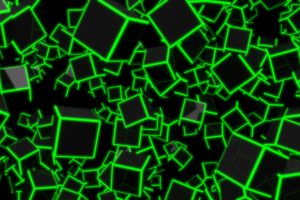 3D Green Neon Cubes 8K