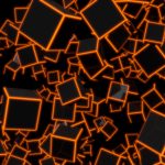 3D Orange Neon Cubes