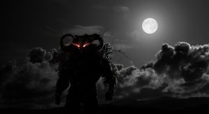 Dark demon a full moon evening HD