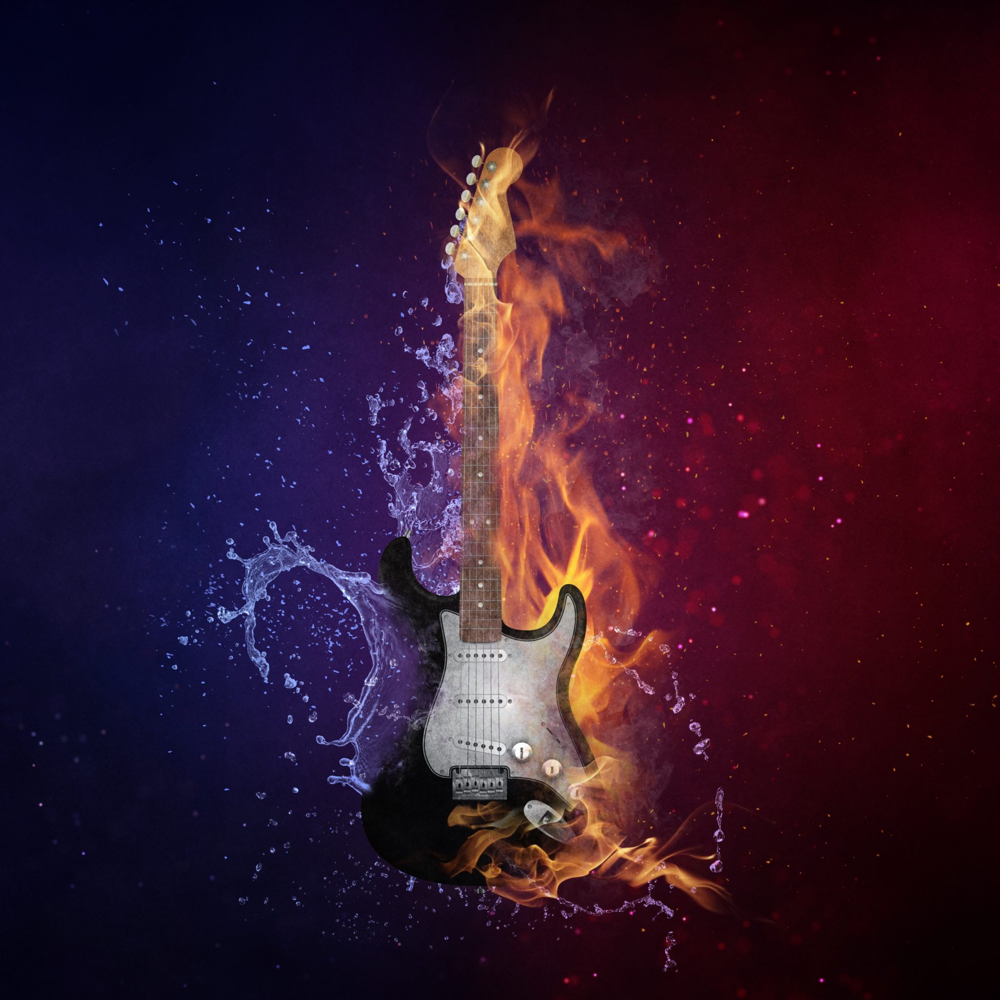 Electric guitar in flame 5K UHD Wallpaper Electric Guitar Wallpapers