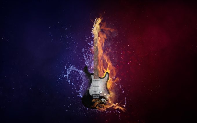 Electric Guitar In Flame