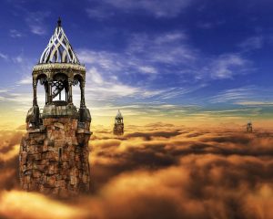 Castle towers in the sky (Fantasy) 6K