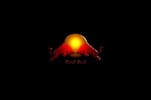 Red Bull logo on black background HD