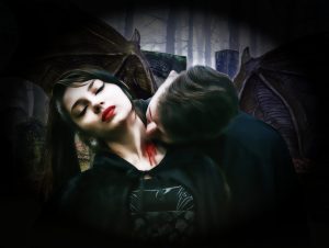 A Vampire bites a woman 4K