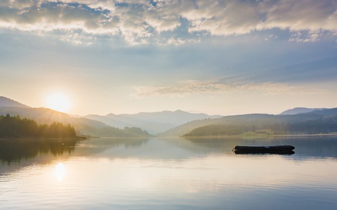 Beautiful Lake At Sunrise
