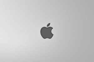 Black Apple Logo On Grey Background