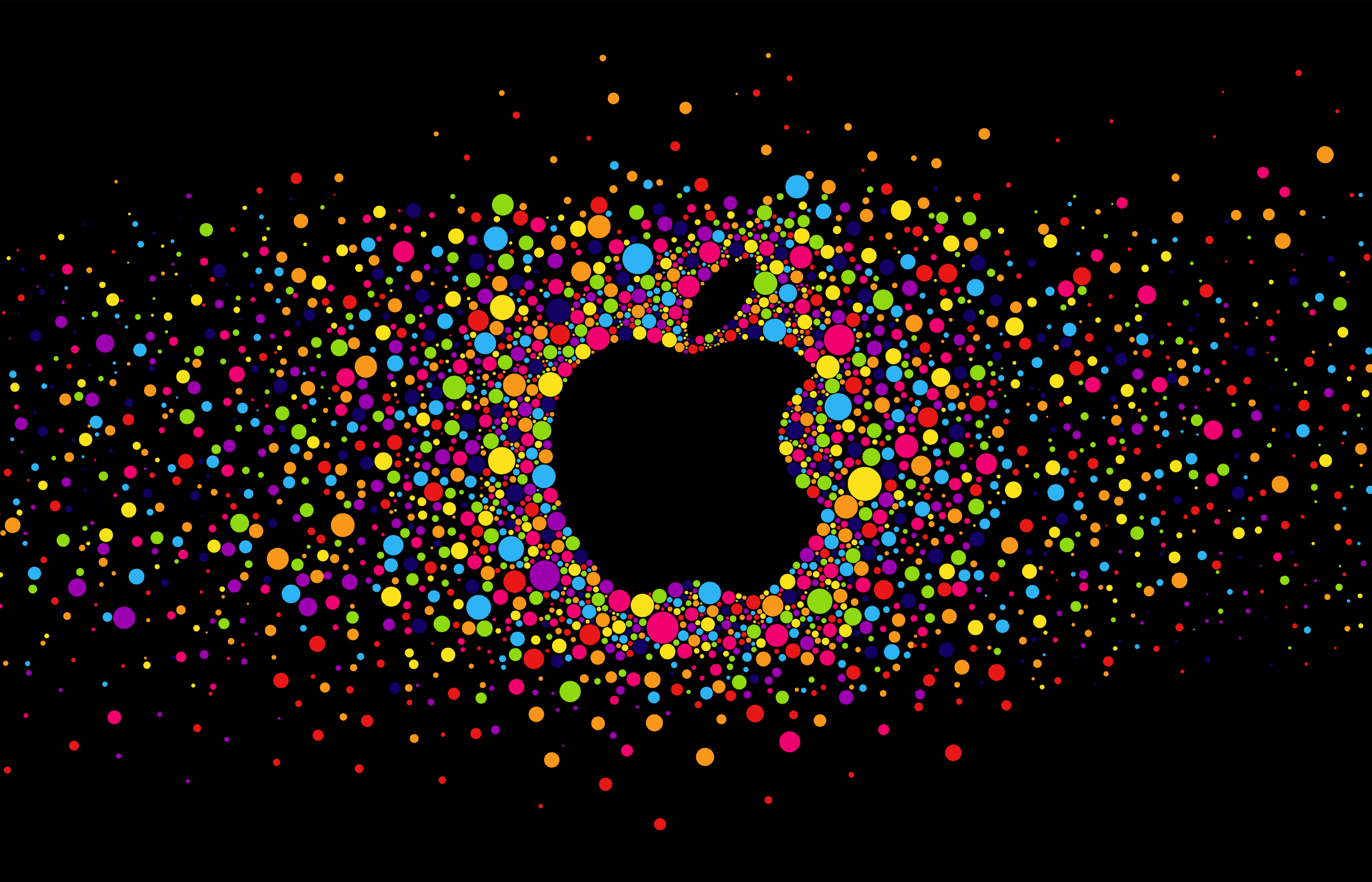 Colorful Apple Logo On Black Background Hd Wallpaper | Hot Sex Picture