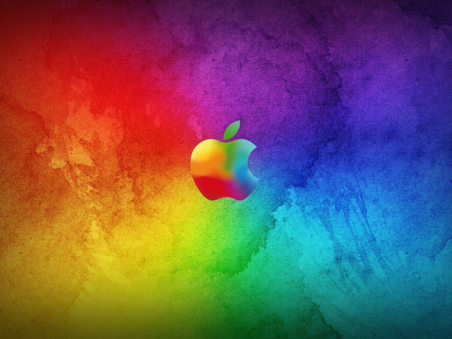 Colorful Apple Logo On Multicolor Background Hd Wallpaper