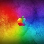 Colorful Apple Logo On Multicolor Background