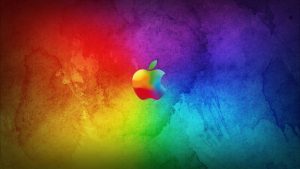 Colorful Apple Logo On Multicolor Background HD