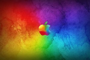 Colorful Apple Logo On Multicolor Background HD