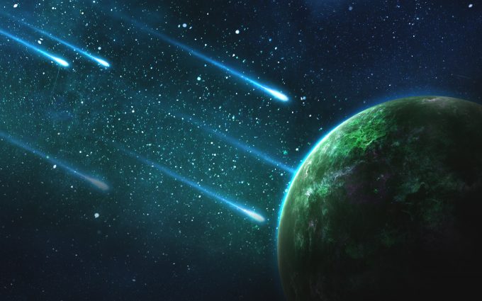 Comets Falling To An Green Exoplanet