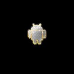 Diamond Gold Android Logo On Black Background