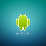 Green Android Logo On Blue Background
