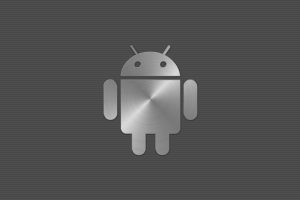 Steel Android Logo On Grey Background