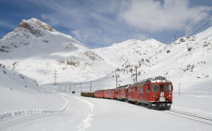The Bernina Express In The Snow HD