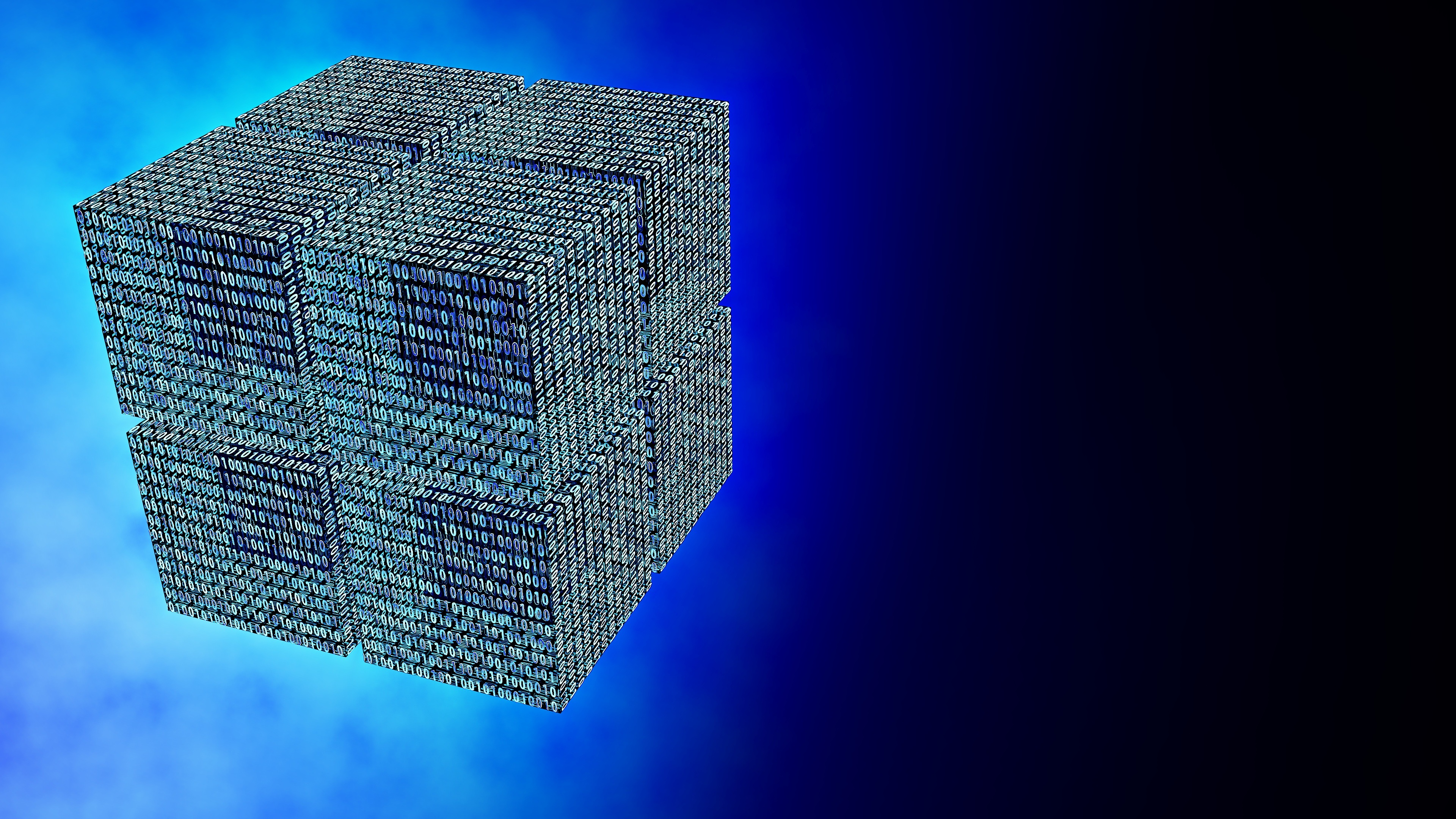 3D Binary Cube 4K UHD Wallpaper