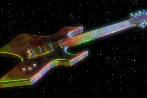 Colorful Electric Guitar In Space 4K