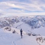 Contemplation of snowy mountains 4k