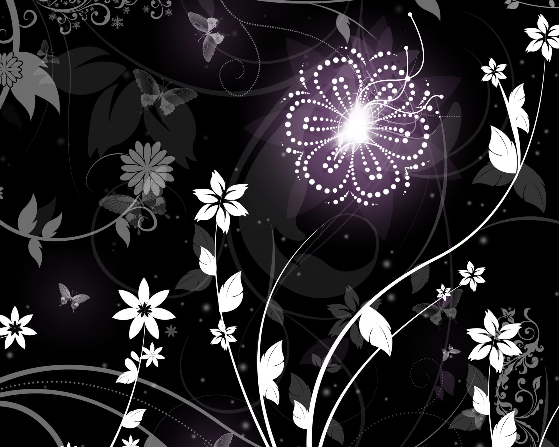 Dark Floral HD Wallpaper