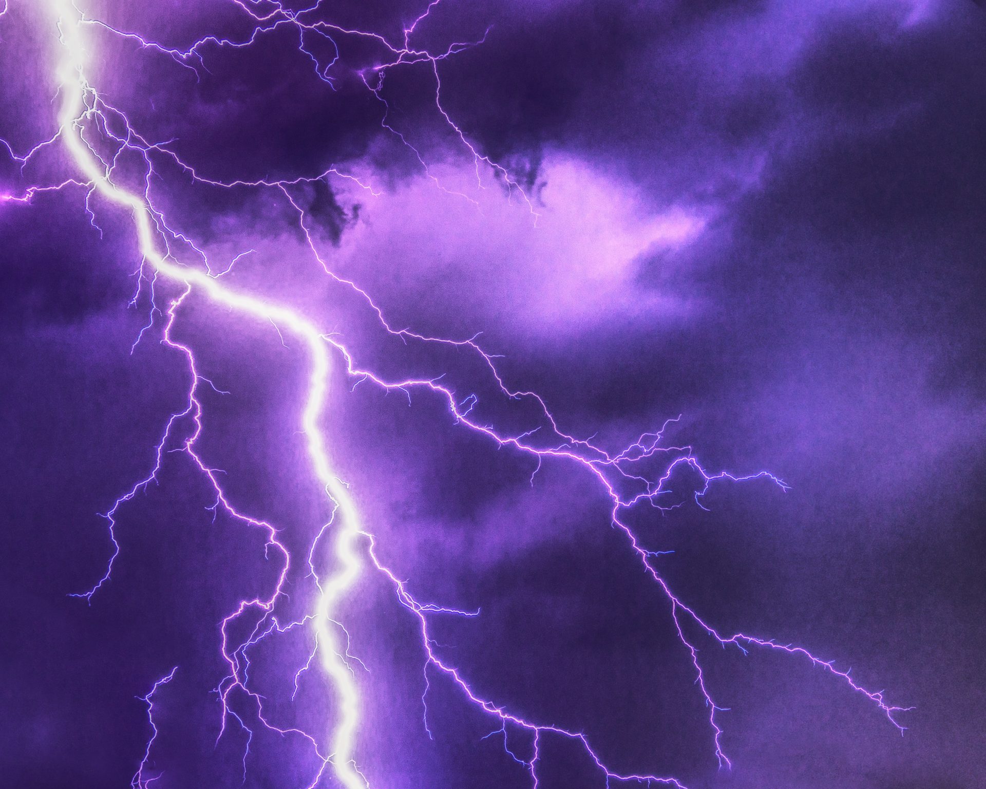 Purple Lightning 6K UHD Wallpaper