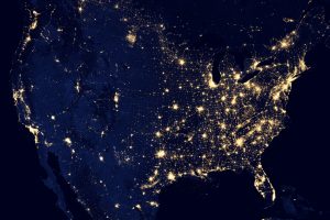 View Of United States From Space At Night