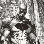 Batman Drawing Black and White 4K