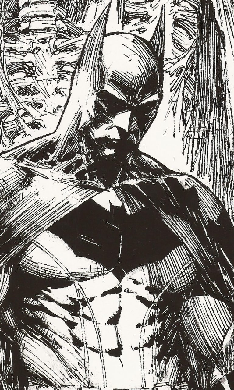 Batman Drawing (Black and White) 4K UHD Wallpaper