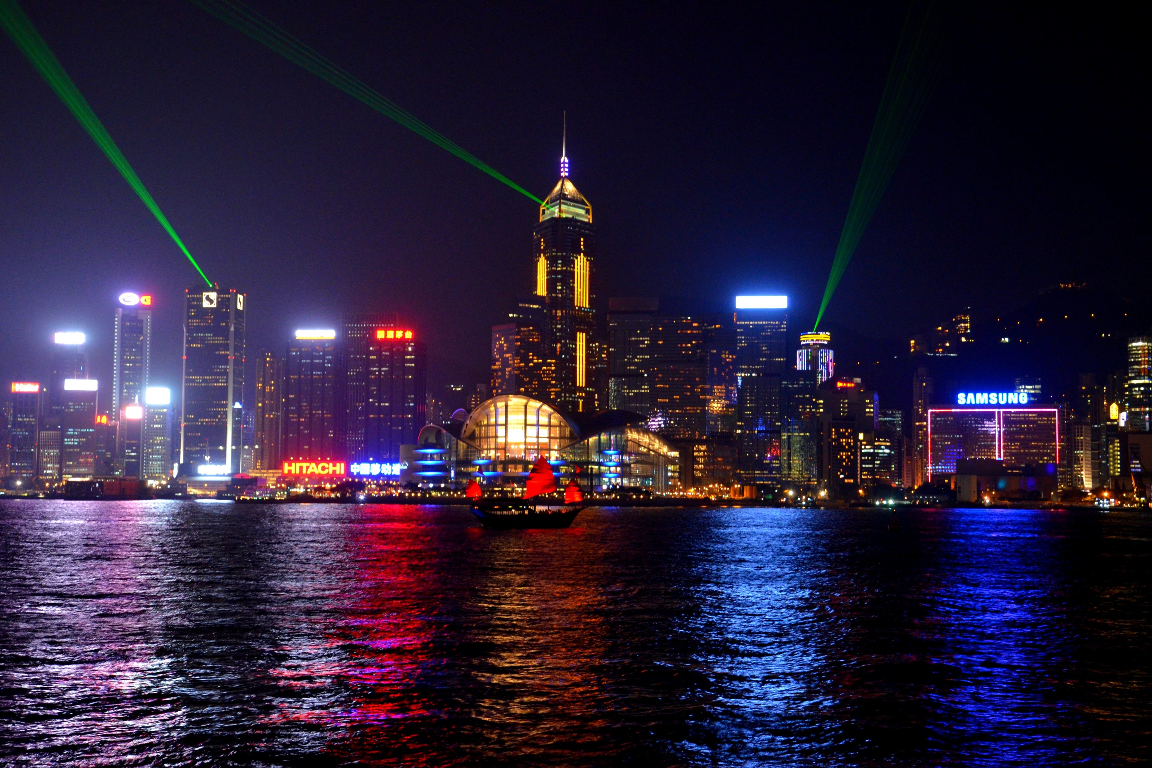 Hong Kong At Night 4K UHD Wallpaper