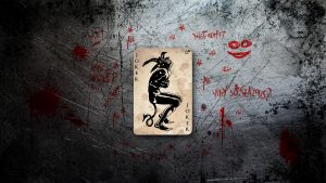 Joker Card Logo On Scratched Background 4K