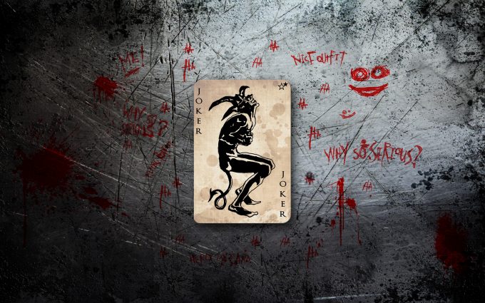 Joker Card Logo On Scratched Background 4K