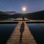Man Contemplating Stars In British Columbia