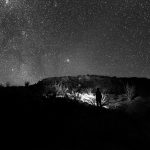 Man Looking At The Starry Sky Black and White HD