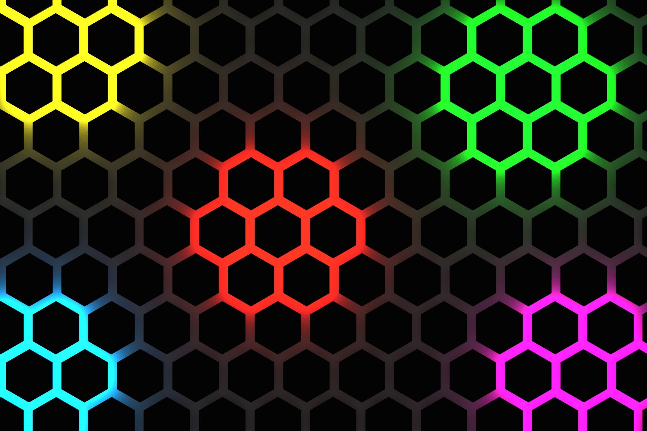 Multicolor Hexagon Pattern 4K UHD Wallpaper