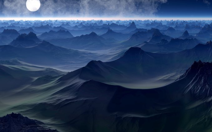 Alien Planet Mountains 4K