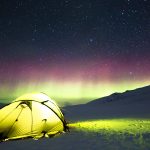 Aurora Borealis Above A Winter Camping Tent 5K
