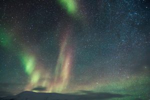 Milky Way With Aurora Borealis Over Mountains 5K